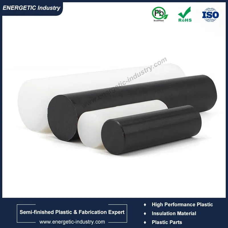 Fibra de vidrio rellena de varilla blanca moldeada personalizada de PTFE/UHMWPE/HDPE de China
