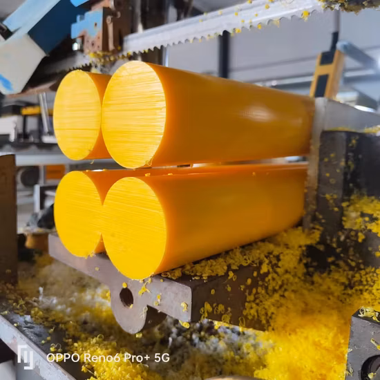 Varilla de plástico HDPE amarillo de 70 diámetros Varilla de plástico de nailon de ingeniería resistente al desgaste